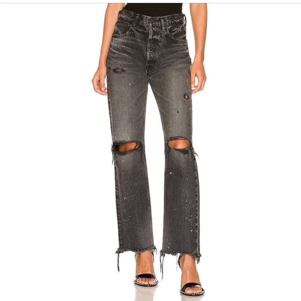 Moussy Vintage Odessa Wide Straight in Black
